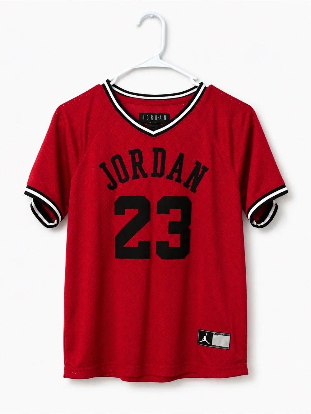 Jordan Red and Black '23' Kids Short Sleeve Jersey